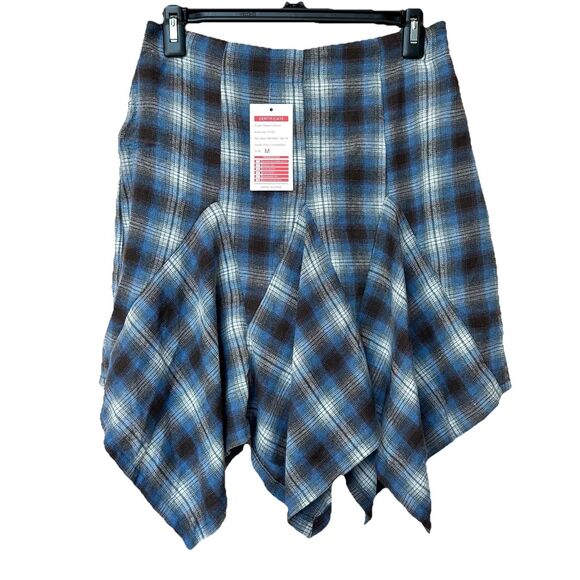 New Collection Skort Med Plaid Handkerchief Hem Side Zip Grunge Academia NWT - Picture 1 of 7